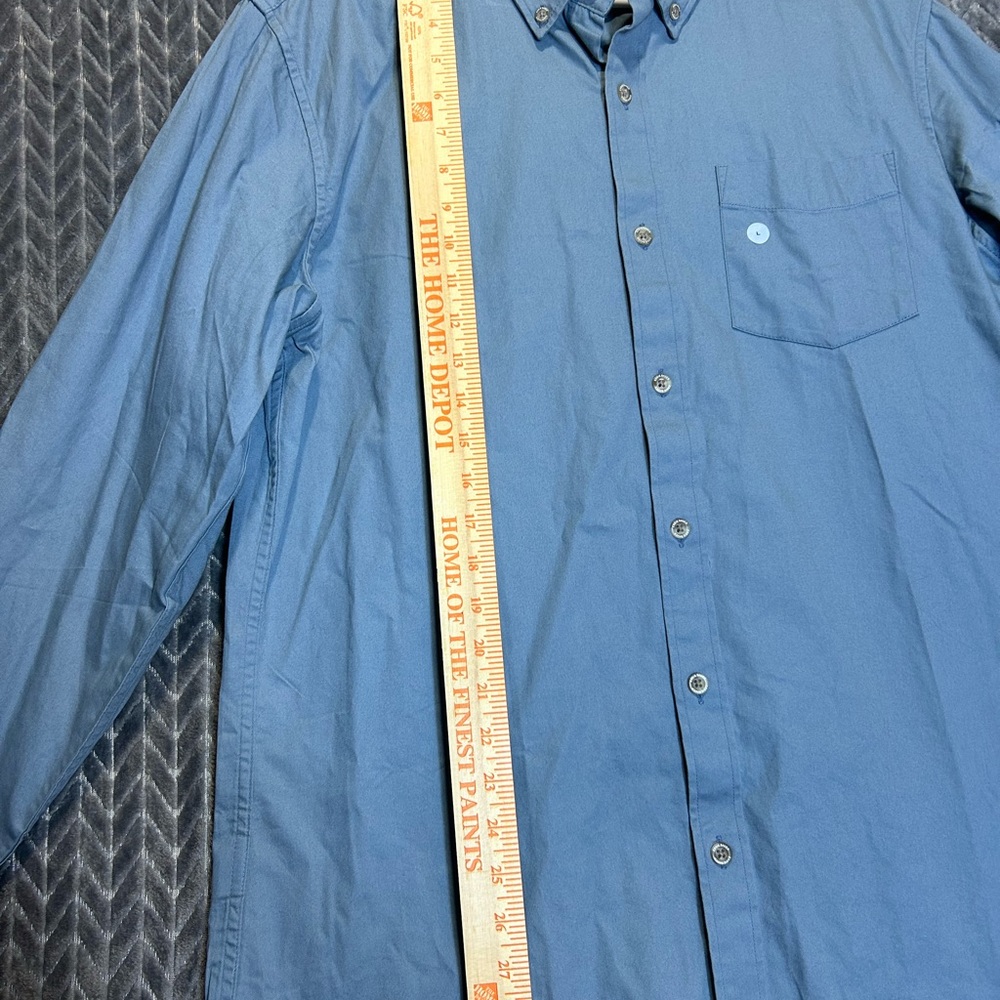 New Men’s Eddie Bauer Shirt Size Large Y2K Outdoors Blue Denim Cowboy Preppy - Picture 4 of 14